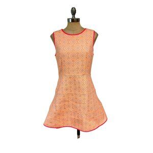 Sail to Sable Melon Jacquard Flare Dress Size 10